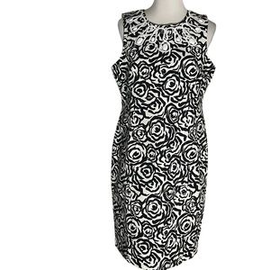 NWOT Chadwicks Black and White Sleeveless Dress 14.